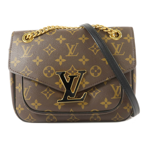 LOUIS VUITTON Monogram Passy金扣肩背袋棕色
