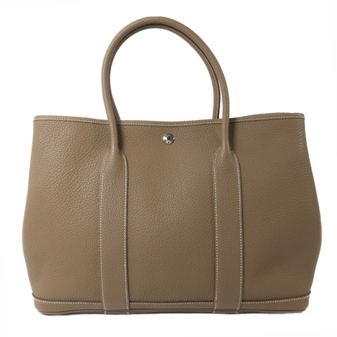 HERMES Negonda皮革Garden Party PM手挽袋Etoupe