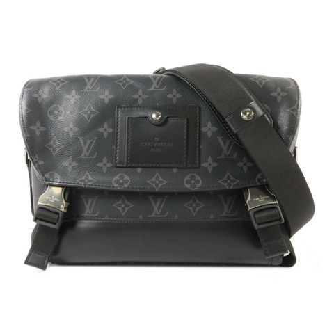 LOUIS VUITTON Monogram Eclipse Messenger PM Voyager銀扣肩背袋