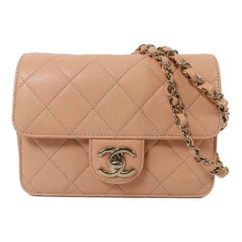 CHANEL 牛皮皮革Mini Flap Bag鏈帶肩背袋