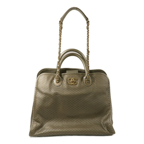 CHANEL 牛皮皮革Up In The Air Tote鏈帶手挽肩背兩用袋