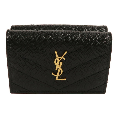 SAINT LAURENT 牛皮皮革Cassandre Matelasse Origami Tiny Wallet錢包