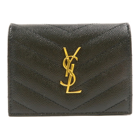 SAINT LAURENT 牛皮皮革Cassandre Matelasse Flap Card Case錢包