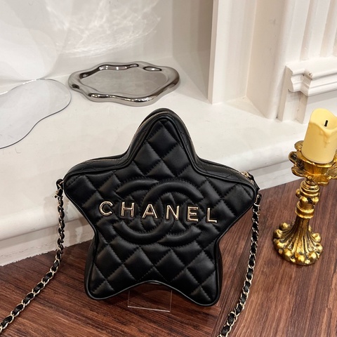 CHANEL 24C限量版星星包 羊皮黑 晶片款