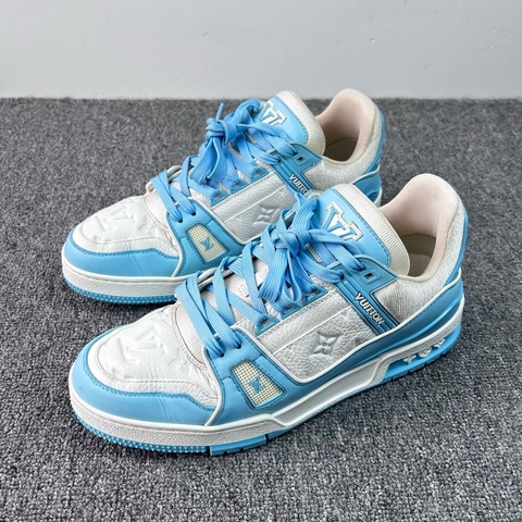 Louis Vuitton 路易威登 LV Trainer天空藍 北卡藍 休閒板鞋/41碼