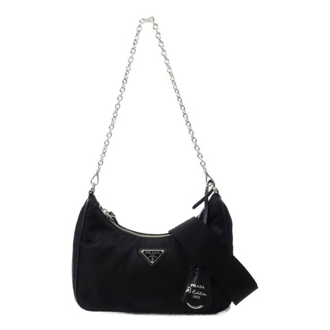 PRADA 尼龍Re-Edition 2005銀扣手挽肩背兩用袋