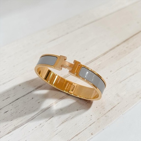 莉亞精品♡ HERMES H手環 藍灰GM 二手美品