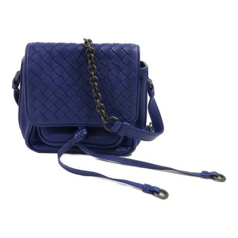 BOTTEGA VENETA 羊皮皮革New Tie Intrecciato Mini Saddle Bag鏈帶肩背袋