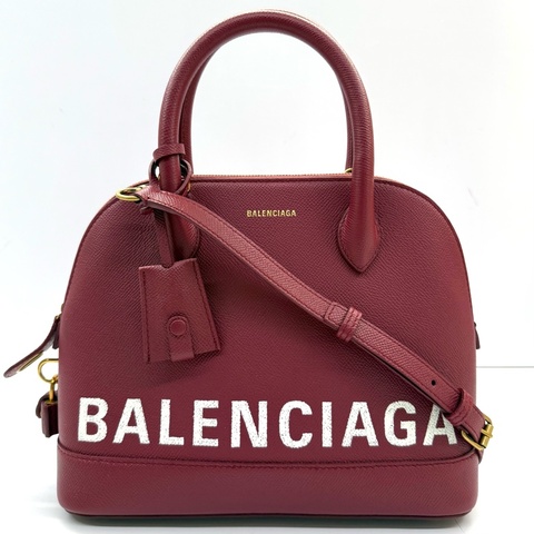 BALENCIAGA 巴黎世家 深紅色牛皮 VILLE S 手提斜背2WAY包 518873