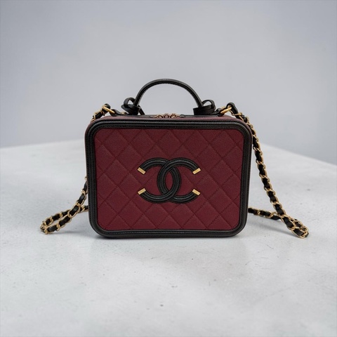 莉亞精品♡ Chanel A93343 相機包 酒紅色 二手美包