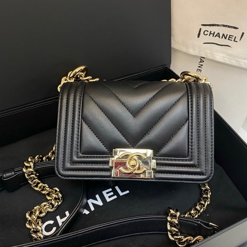 🆕香奈兒/Chanel 迷你黑金牛leboy 單肩包斜挎包