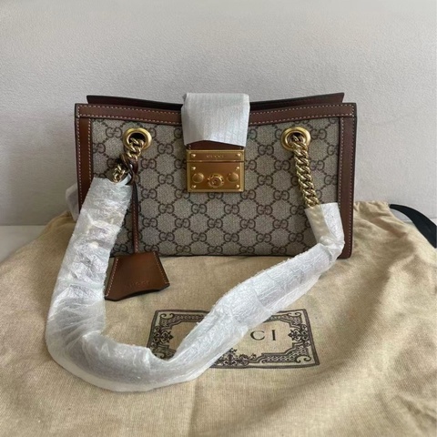 閒置未使用Gucci古馳 padlock 小三包焦糖色 有塵袋 尺寸26*18