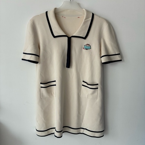 Gucci 米白學院風連身裙👗L號