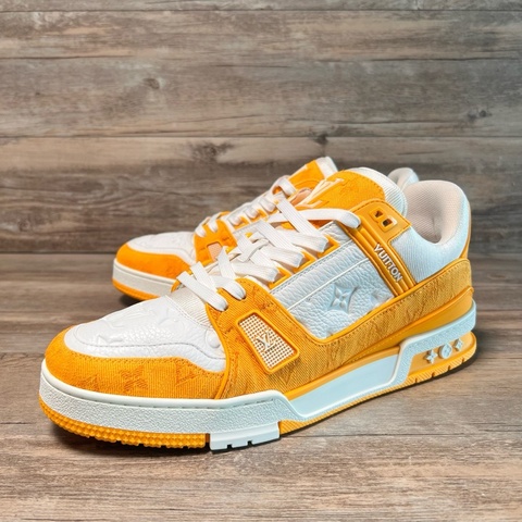Louis Vuitton路易威登 trainer 白黃牛仔  UK9碼，43碼