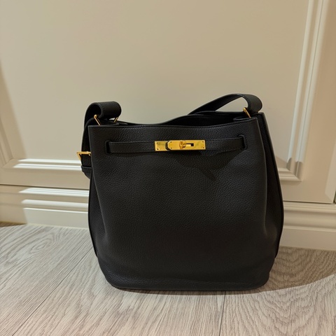 Hermes 絕版品 So Kelly 22黑色金釦 稀少的金釦