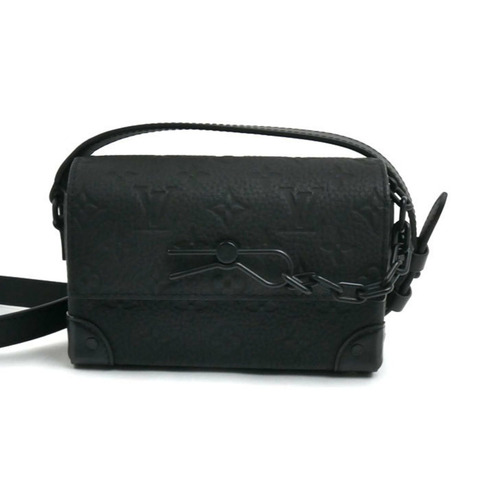 路易威登 (LOUIS VUITTON) 男士Taurillon Monogram帆布Steamer可穿戴皮夾單肩背包，黑色，M81746，內建IC晶片