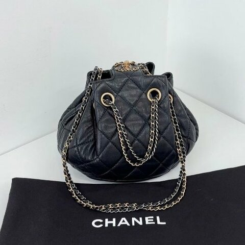 芯片款 香奈兒/Chanel 19繫列黑金燒賣包