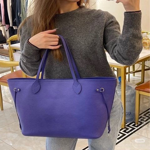 💜 LV 水波紋 Neverfull MM 銀扣子母包 💜