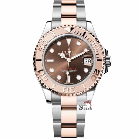【大眾名錶】Rolex 勞力士 268621 Yacht-Master 2022/10 18K玫瑰半金 中型款 遊艇名仕 巧克力面盤 錶徑37mm B1405