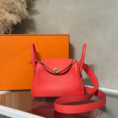 HERMES Mini Lindy - Rose Texas 0E 德克薩斯粉金 Z