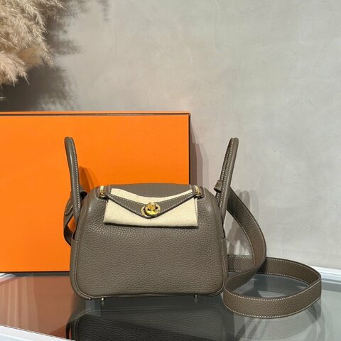 HERMES Mini Lindy - Etoupe 18 大象灰金 Y