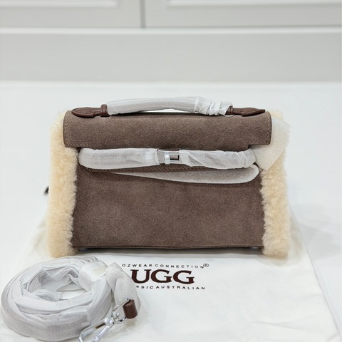 《仙闆名牌精品》澳洲 OZWEAR UGG kelly 羊毛 羊皮 肩背包 斜背包 手提包