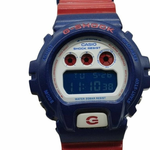 卡西歐 G-SHOCK DW-6900AC 白色藍色紅色樹脂男士手錶
