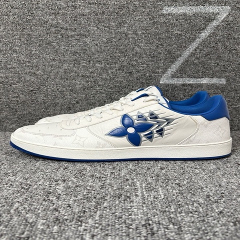 Louis Vuitton 路易威登 白藍色皮面老花板鞋@43.5碼