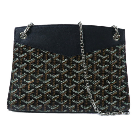 GOYARD 牛皮皮革/塗層帆布Rouette Structure PM鏈帶肩背袋