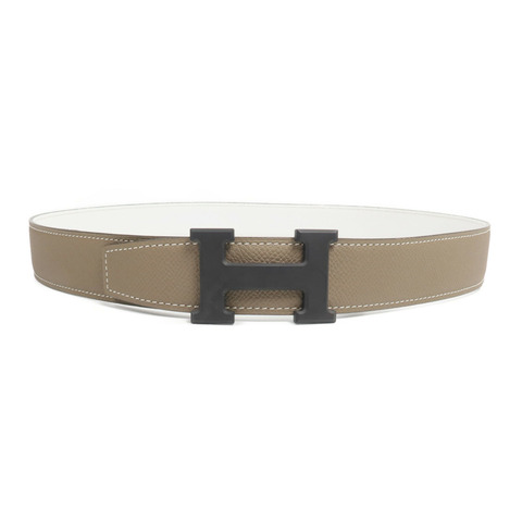 HERMES H Belt 90cm皮帶Etoupe/Blanc
