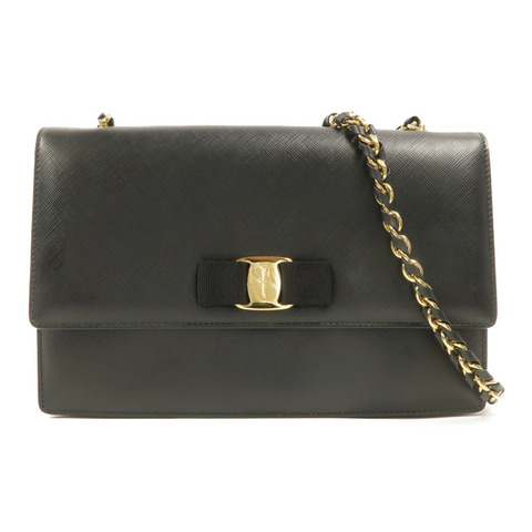 Salvatore Ferragamo 牛皮皮革Chain Shoulder鏈帶肩背袋