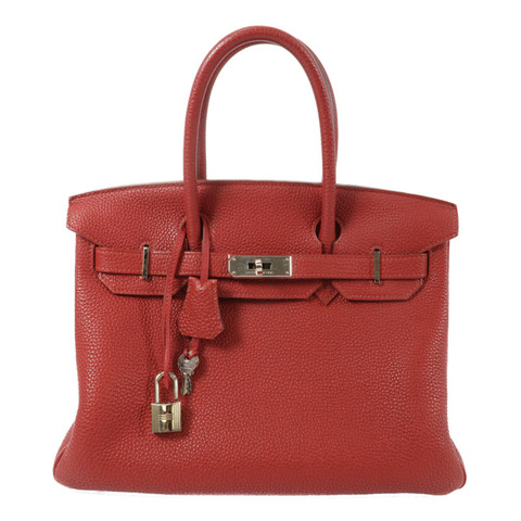 HERMES Togo皮革Birkin 30手挽袋Rouge Garnet