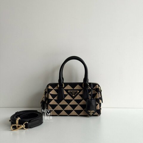 99新🆕 Prada 普拉達 Symbole Bag 刺繡mini波士頓包