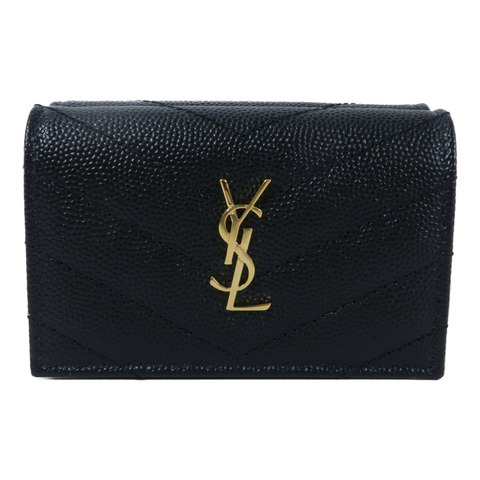 SAINT LAURENT 牛皮皮革Cassandre Matelasse Origami Tiny Wallet銀包