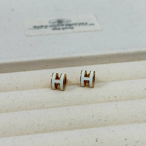 🏷️Hermes 愛馬仕．Mini Pop H 耳環 白玫瑰金