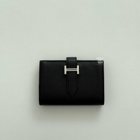 99新🆕 Hermès 愛馬仕 Mini Bearn 黑色銀釦