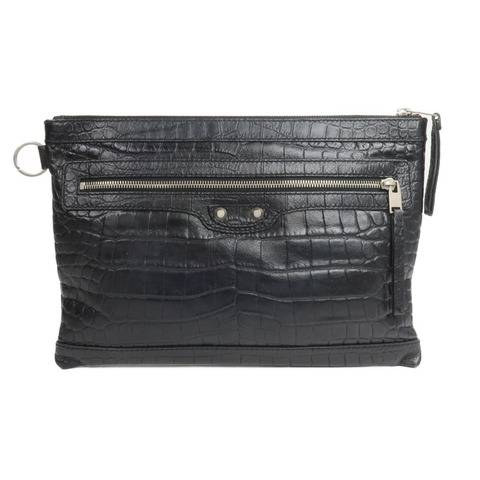 BALENCIAGA 牛皮皮革Crocodile Embossed Classic Clutch手拿包
