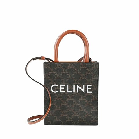 KÉSH 凱仕精品｜CELINE Mini Vertical Cabas 凱旋門老花琴譜包｜賽琳 Triomphe 老花斜背包｜小號托特包肩背包