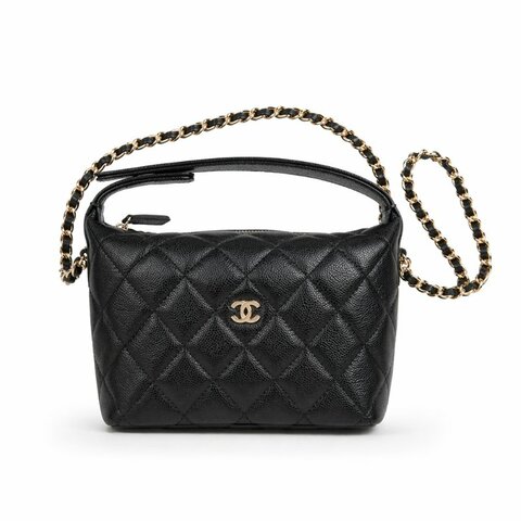 鑒定師的收藏｜香奈兒 黑色金扣 迷你 HOBO 鏈帶飯盒包｜CHANEL Mini Hobo Bag【 輕巧時髦．魚子醬牛皮 】