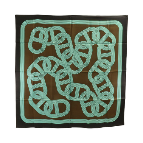 HERMES 絲質Circuit 24 Faubourg Scarf 90絲巾Noir
