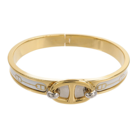 HERMES 金屬/琺瑯Mini Clic Chaine d'Ancre手鐲