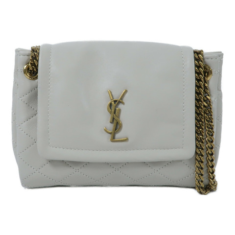 SAINT LAURENT 羊皮皮革Mini Nolita鏈帶肩背袋