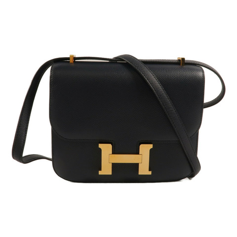 HERMES Epsom皮革Constance Mini肩背袋Bleu Indigo