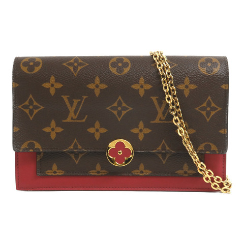 LOUIS VUITTON Monogram Portefeuille Flore鏈帶肩背袋