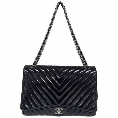 CHANEL Maxi 漆皮 特大號經典款 鏈條包