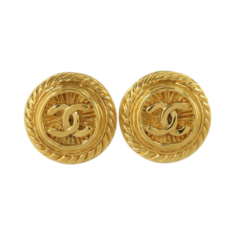 CHANEL 金屬Vintage Earring金扣耳環