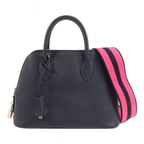 HERMES Epsom皮革Bolide 27手挽肩背兩用袋Bleu Navy
