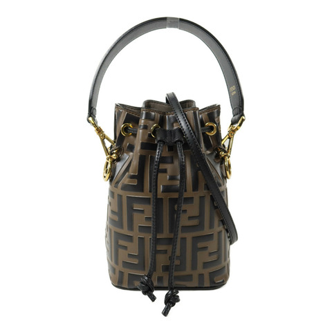 FENDI 牛皮皮革Mon Tresor Mini手挽肩背兩用袋