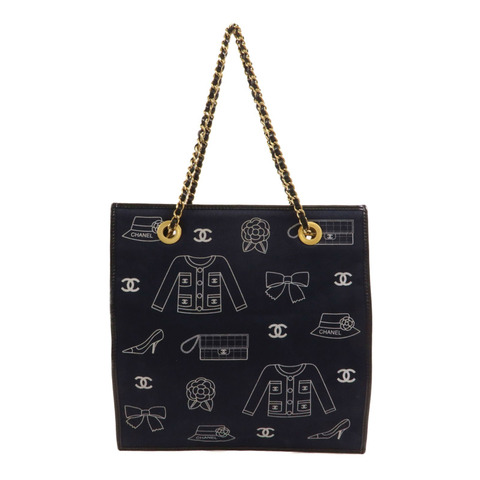 CHANEL 帆布Icon Hand Bag鏈帶手挽袋