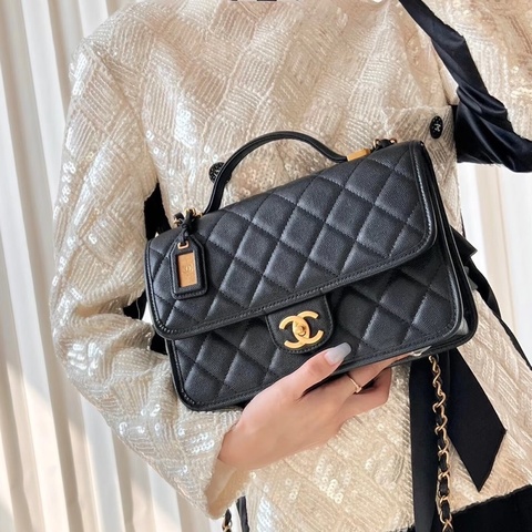 💎Chanel香奈兒｜22k黑金荔枝皮 郵差包｜99新